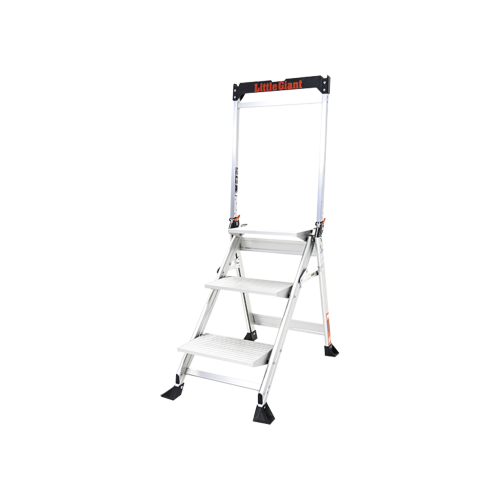 Little Giant Ladder Systems JUMBO-STEP-3WHR Escalera de Tijera con Punto de Apoyo Anti-caídas de 0.67 m (Nivel de Pie), con Peldaños JUMBO, (SKU 11903).