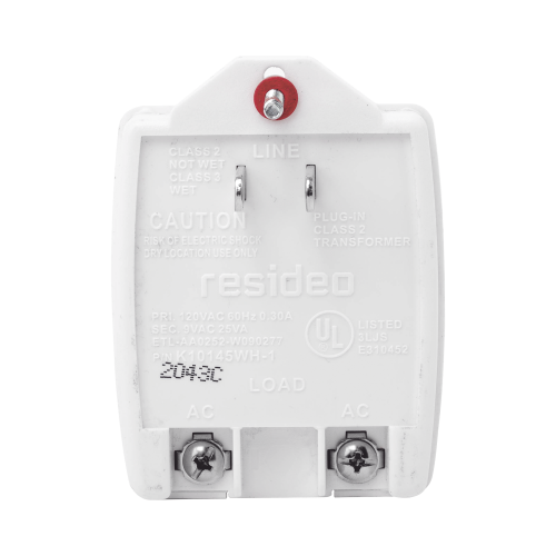 HONEYWELL K10145WH-1 Transformador de Pared 9 Vca, 25 VA.