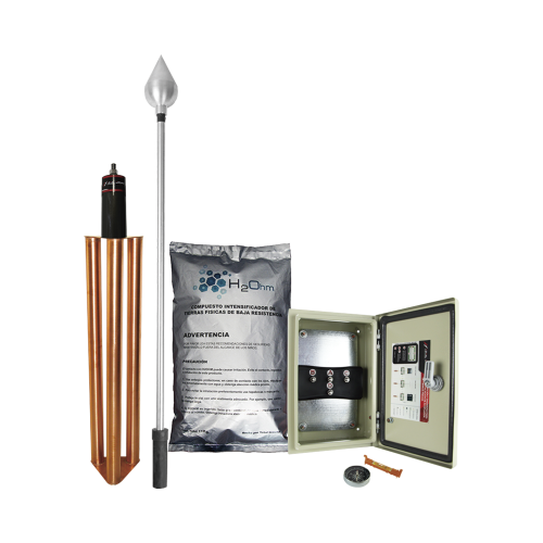 TOTAL GROUND KDA-01-ALU Kit de Pararrayo con Punta en Aluminio con Diámetro de Protección de 160 metros.