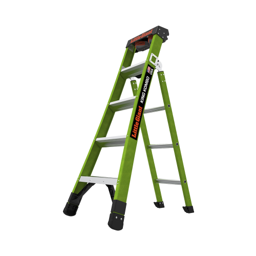Little Giant Ladder Systems KING-KOMBO2-5IAAC Escalera de Tijera 3 en 1 de 1.5 Metros, Fibra de Vidrio (SKU13906-001). Hecha en E.U.A. (Versión 2.0)