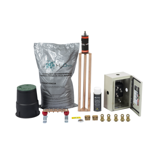 TOTAL GROUND KIT-MASTER-100K-V2 Kit de Tierra Física modelo TG100K con Electrodo Magnetoactivo 67 x 17 cm, capacidad Max: 100 AMP