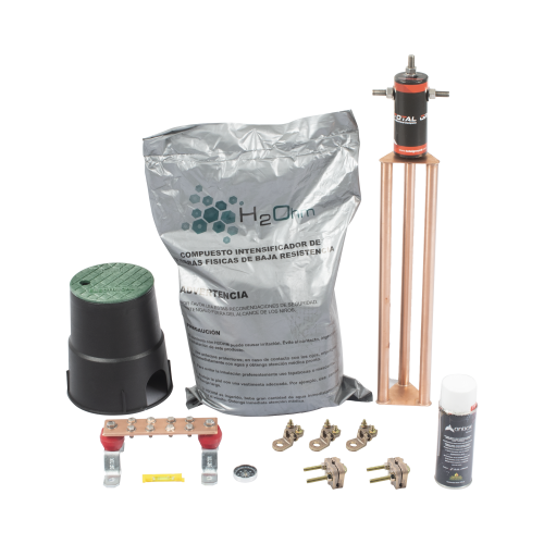 TOTAL GROUND KIT-MASTER-45AB-V2 Kit de tierra física modelo TG45AB con Electrodo Magnetoactivo, capacidad: 45 AMP