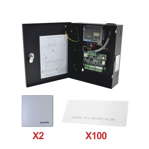 HIKVISION KIT-UHFSTICKER-02 Kit para automatizar 2 ACCESOS VEHICULARES con STICKERS en Parabrisas de vehiculos, Incluye Panel, 2 lectores y 100 stickers, Software IVMS4200 incluido