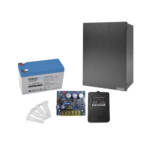 EPCOM POWERLINE KIT16B3LK7 Kit con fuente PLB3 con salida de 12 Vcc a 4 Amper, incluye transformador y batería de 12 V a 7 Amper