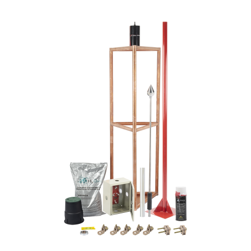 TOTAL GROUND KITMASTER05V2 Kit Pararrayo con Accesorios para Protección de Diámetro de 300m.