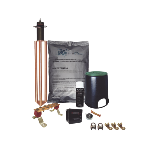 TOTAL GROUND KITMASTERTG-CONMV2 Kit de Tierra Física con Electrodo Magnetoactivo de 45 AMP Y Supresor de Picos SOHO
