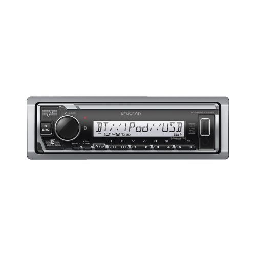 JVC KENWOOD KMR-M332BT Estéreo marino con conexión Bluetooth, iluminación multicolor variable, con entrada USB