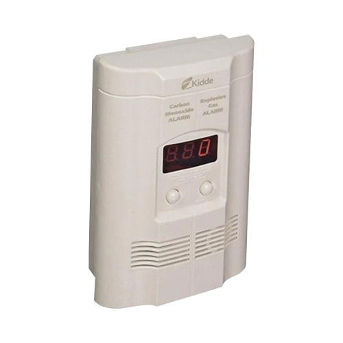 KIDDE KN-COEG-3 Detector Autónomo de Monóxido de Carbono (CO) y Gases Explosivos (Propano y Metano) | Pantalla Digital | Conexión Directa a 120 Vca | Batería de Respaldo Incluida | Paquete de 2 Pzas