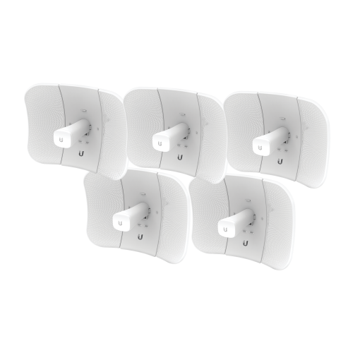 UBIQUITI LBE-5AC-GEN2-5 Kit de 5 LiteBeam 2×2 MIMO airMAX AC GEN2 CPE hasta 450 Mbps, 5 GHz (5150 – 5875 MHz) con antena integrada de 23 dBi