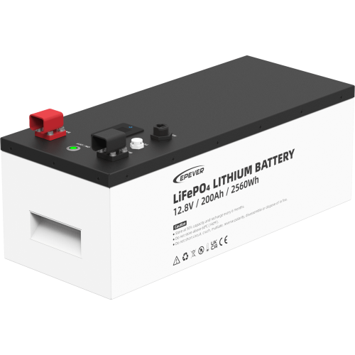 EPEVER LFP200EP128V2 Batería de litio LiFeO4 12.8Vcc, 200Ah, 2.56Kwh, Pantalla LCD para Monitoreo Local, Carcasa Metálica