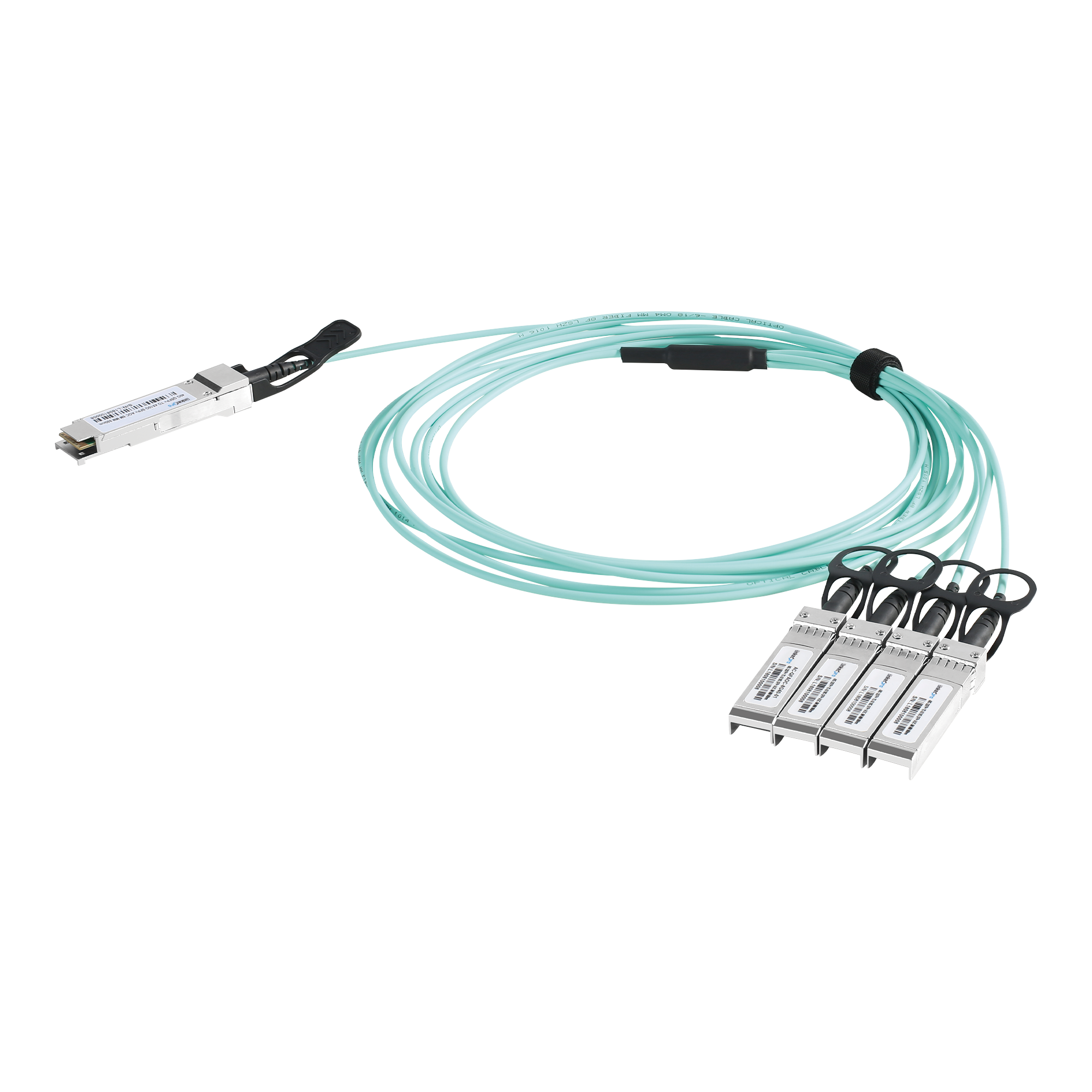LINKEDPRO LP-AOC-40G-4X10G-1M Cable AOC QSFP+ de 40 Gbps a 4x 10 Gbps, Cable de fibra óptica Activo, Longitud: 1 metro