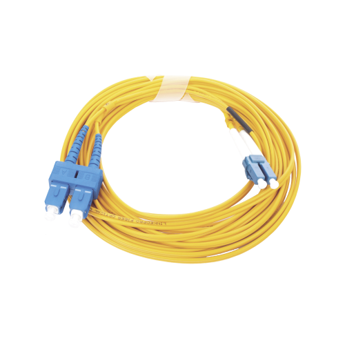 LINKEDPRO BY EPCOM LP-FO-D-LCU-SCU-05 Jumper de Fibra Óptica Monomodo 9/125 LC/UPC-SC/UPC, PVC, 2.0 mm, Dúplex, amarillo, 5 metros