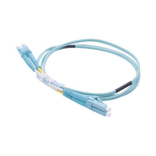 LINKEDPRO BY EPCOM LP-FOM3-LCLC-R01 Jumper de Fibra Óptica Multimodo OM3 50/125 LC-LC OFNR (Riser), 2.0 mm, Dúplex, Aqua, 1 metro