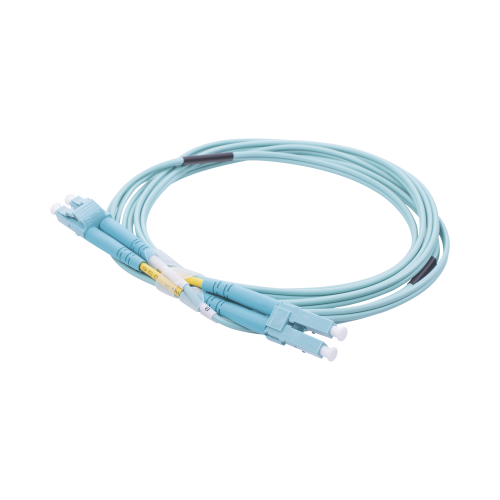 LINKEDPRO BY EPCOM LP-FOM3-LCLC-R02 Jumper de Fibra Óptica Multimodo OM3 50/125 LC-LC OFNR (Riser), 2.0 mm, Dúplex, Aqua, 2 metros
