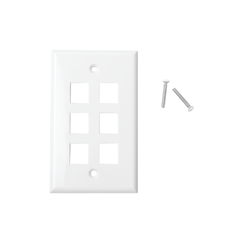 LINKEDPRO BY EPCOM LP-FP-20 Placa de pared de 6 puertos, Keystone, Color Blanco