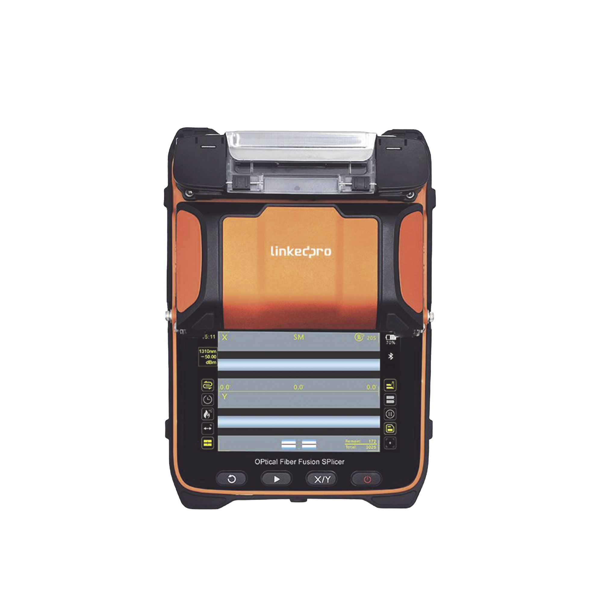 LINKEDPRO BY EPCOM LP-FS-PRO-900 Fusionadora de Fibra Óptica MultiModo y MonoModo, 6 motores, Alineación por Núcleo, OPM + VFL, Capacitación Remota Gratuita