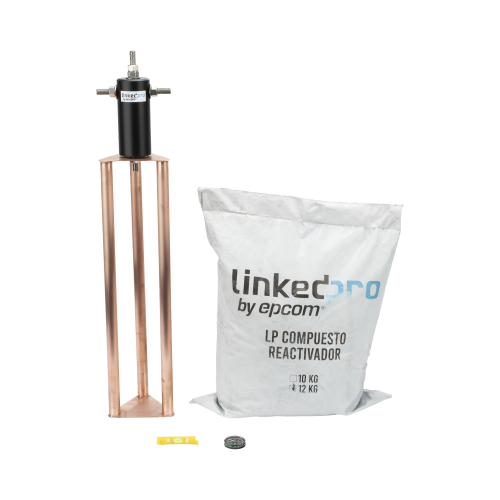 LINKEDPRO BY EPCOM LP-GROUND-60A Electrodo de Cobre para Corriente Máxima de 60 Amp. con Compuesto Mejorador de Terreno