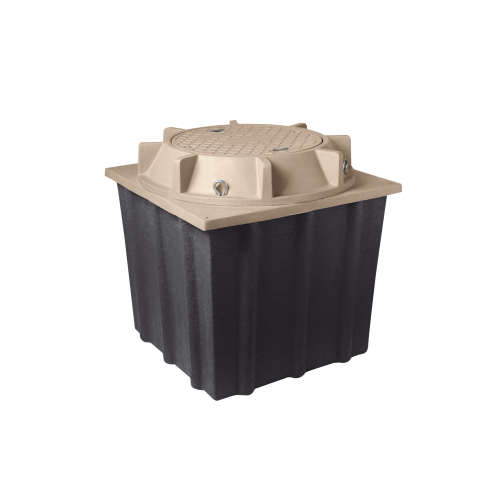 LINKEDPRO BY EPCOM LP-MH-4X4X4 Registro Manhole con tapa de concreto polimérico 4 ft x 4 ft x 4 ft, Resistencia 20 Toneladas, Uso Vehicular Pesado