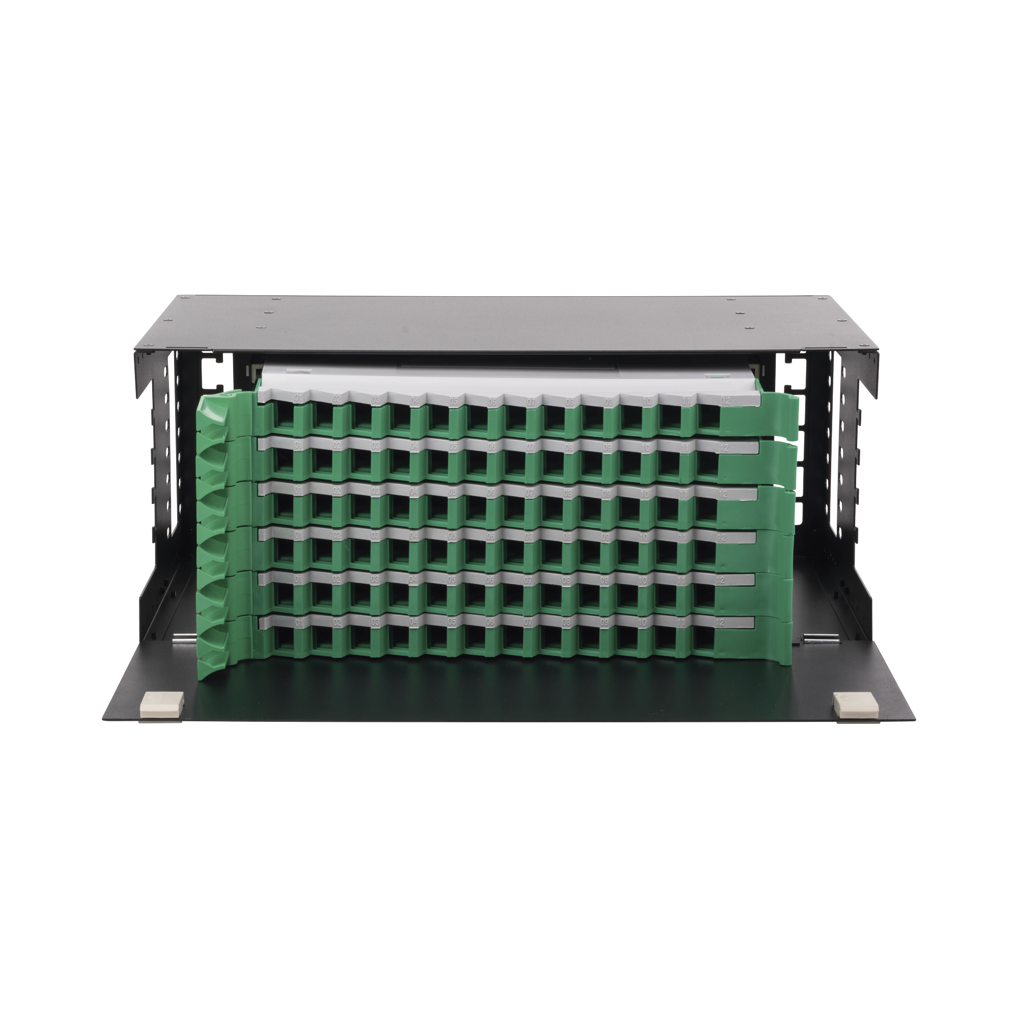 LINKEDPRO BY EPCOM LP-ODF-8072 Distribuidor de Fibra Óptica con bandejas deslizables, vacío, 19in, acepta 72 adaptadores «LC Duplex» o «LC Simplex» o 72 «SC» Simplex, 4U