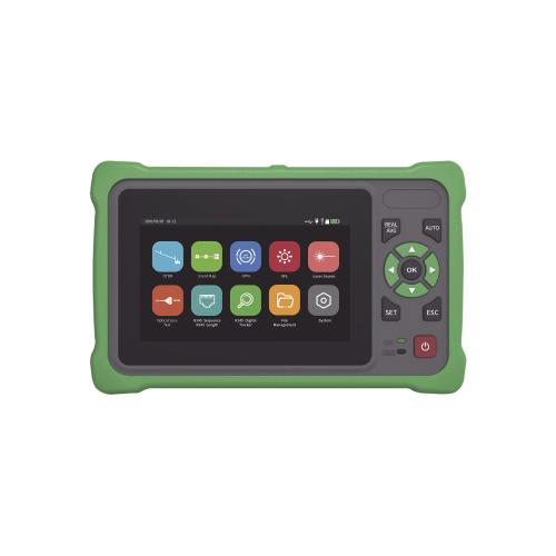 LINKEDPRO BY EPCOM LP-OTDR-T OTDR Touch para Pruebas en los Enlaces de Fibra Óptica, Longitudes de onda 1310nm y 1550nm, Función VFL 10mW, Función OPM, Función de Mapeo de cables de Red RJ45, Recargable, Distancia de prueba de hasta 260km