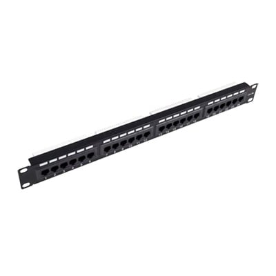 LINKEDPRO BY EPCOM LP-PP-605A Panel de parcheo de impacto (110) UTP de 24 puertos Cat6A, 19in, con barra para Organizar cables y espacio para Etiqueta