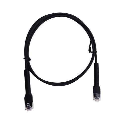 LINKEDPRO BY EPCOM LP-PSLIM-05BK Mini Patch Cord Cat6 Ultra Slim 0.5 m Negro – Ahorra Espacio sin Organizadores, con Bota Flexible