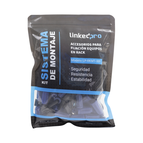 LINKEDPRO BY EPCOM LP-RKMT-001 Kit de Montaje Rápido para Equipos en Rack, No más Tuercas Enjauladas, Soporta hasta 50 kg (50 Piezas)