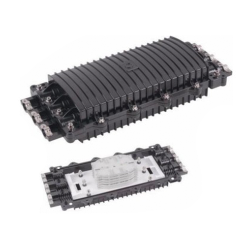 LINKEDPRO BY EPCOM LP-SCH96-3 Caja de Distribución de Fibra Óptica Horizontal, hasta 96 empalmes, Exterior IP68, 3 Puertos de entrada y Salida