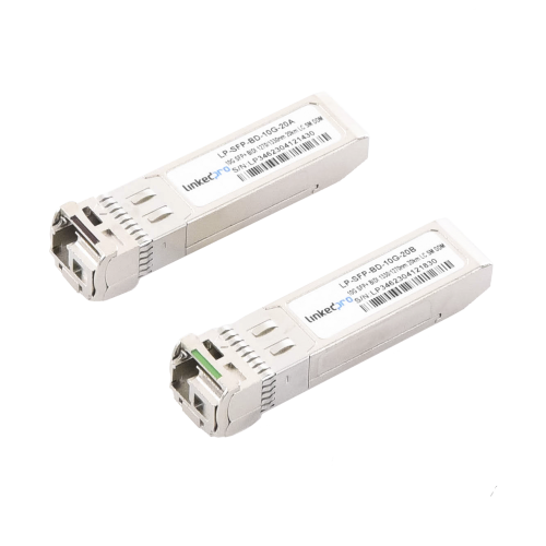 LINKEDPRO BY EPCOM LP-SFP-BD-10G-20 Transceptores Ópticos Bidireccionales SFP+ (Mini-Gbic), Monomodo 1270 & 1330 nm, 10 Gbps, 1000BASE-BX, Conector LC/UPC Simplex, DDM, Hasta 20 km, 2 Piezas