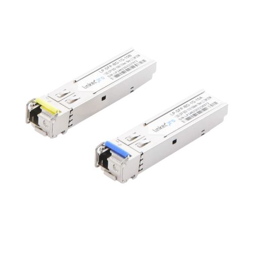 LINKEDPRO BY EPCOM LP-SFP-BD-1G-10 Transceptores Ópticos Bidireccionales SFP (Mini-Gbic), Monomodo 1310 & 1550 nm, 1.25 Gbps, 1000BASE-BX, Conector LC/UPC Simplex, DDM, Hasta 10 km, 2 Piezas
