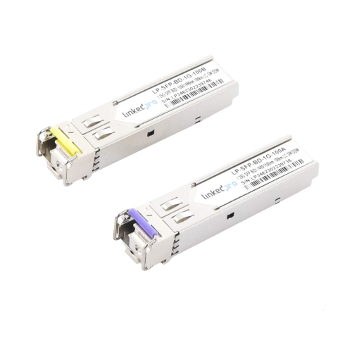 LINKEDPRO BY EPCOM LP-SFP-BD-1G-100 Transceptores Ópticos Bidireccionales SFP (Mini-Gbic), Monomodo 1490 & 1550 nm, 1.25 Gbps, 1000BASE-BX, Conector LC/UPC Simplex, DDM, Hasta 100 km, 2 Piezas