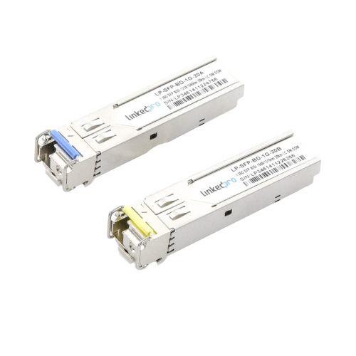 LINKEDPRO BY EPCOM LP-SFP-BD-1G-20 Transceptores Ópticos Bidireccionales SFP (Mini-Gbic), Monomodo 1310 & 1550 nm, 1.25 Gbps, 1000BASE-BX, Conector LC/UPC Simplex, DDM, Hasta 20 km, 2 Piezas
