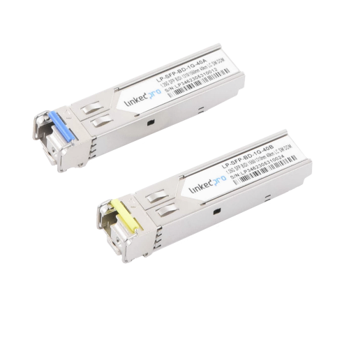 LINKEDPRO BY EPCOM LP-SFP-BD-1G-40 Transceptores Ópticos Bidireccionales SFP (Mini-Gbic), Monomodo 1310 & 1550 nm, 1.25 Gbps, 1000BASE-BX, Conector LC/UPC Simplex, DDM, Hasta 40 km, 2 Piezas