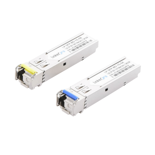 LINKEDPRO BY EPCOM LP-SFP-BD-1G-5 Transceptores Ópticos Bidireccionales SFP (Mini-Gbic), Monomodo 1310 & 1550 nm, 1.25 Gbps, 1000BASE-BX, Conector LC/UPC Simplex, DDM, Hasta 5 km, 2 Piezas