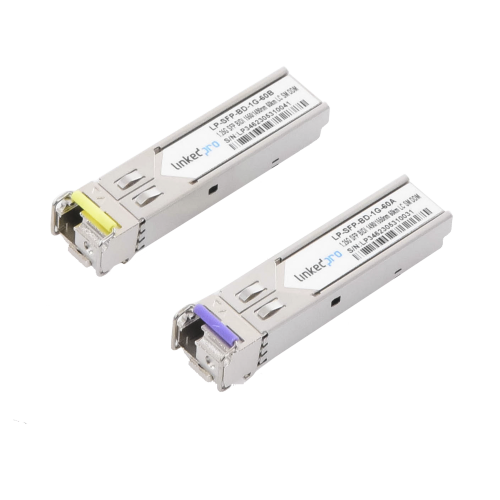 LINKEDPRO BY EPCOM LP-SFP-BD-1G-60 Transceptores Ópticos Bidireccionales SFP (Mini-Gbic), Monomodo 1490 & 1550 nm, 1.25 Gbps, 1000BASE-BX, Conector LC/UPC Simplex, DDM, Hasta 60 km, 2 Piezas