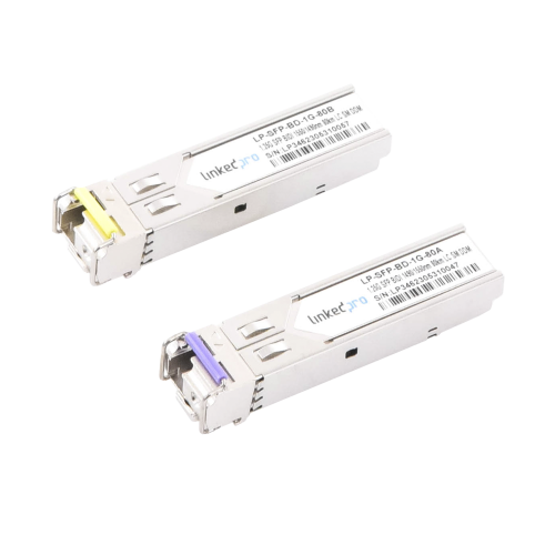 LINKEDPRO BY EPCOM LP-SFP-BD-1G-80 Transceptores Ópticos Bidireccionales SFP (Mini-Gbic), Monomodo 1490 & 1550 nm, 1.25 Gbps, 1000BASE-BX, Conector LC/UPC Simplex, DDM, Hasta 80 km, 2 Piezas
