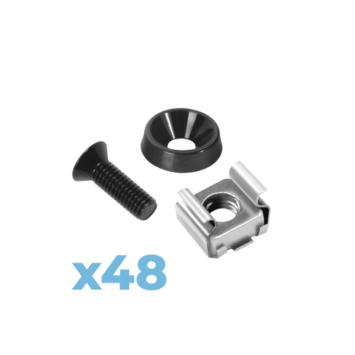 LINKEDPRO BY EPCOM LP-TAT-48 Juego de 48 Tornillos con 48 Arandelas y 48 Tuercas Enjauladas para Rack LINKED PRO