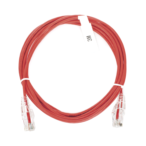 LINKEDPRO BY EPCOM LP-UT6-300-RD-28 Cable de Parcheo Slim UTP Cat6 – 3 m Rojo Diámetro Reducido (28 AWG)