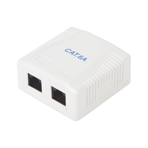 LINKEDPRO BY EPCOM LP-WP-39-C6A Caja de pared con 2 puertos, incluye 2 jacks UTP Cat6A