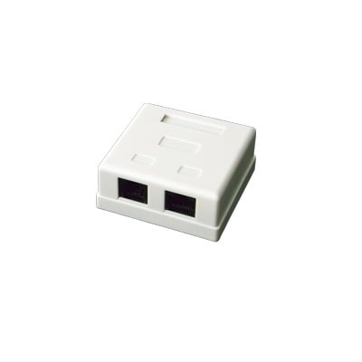 LINKEDPRO BY EPCOM LP-WP-6035 Caja de pared con 2 puertos, incluye 2 jacks UTP Cat5e Keystone