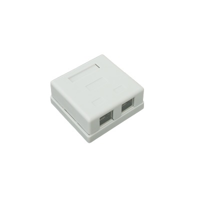 LINKEDPRO BY EPCOM LP-WP-6037 Caja de pared con 2 puertos, incluye 2 jacks STP Cat5e Keystone