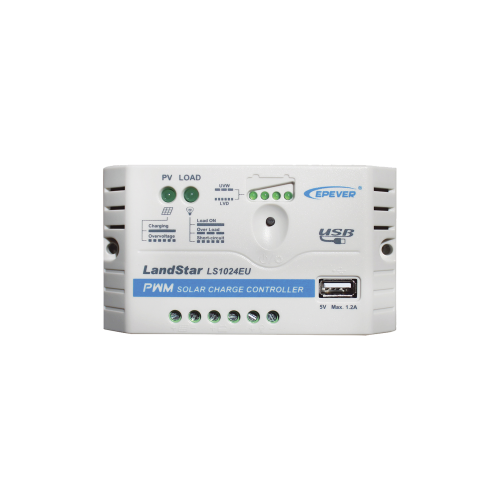 EPEVER LS-1024-EU Controlador Solar PWM 12/24 V 10 A, Salida USB