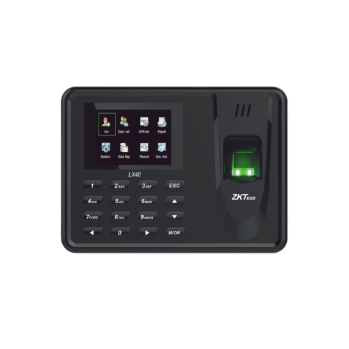 ZKTECO LX40ZI Lector de Huella con Teclado para Control de Asistencia, 500 Huellas, Genera Reporte por USB en Excel, Descarga mediante memoria USB, (solo en idioma ingles)