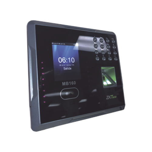 ZKTECO MB160ID Lector de Reconocimiento Facial, Tarjeta y Huella Digital, 1500 Rostros, 1500 huellas, Lector de tarjetas de proximidad, Soporta DDNS con BIOTIMEPRO, Función ADMS INCLUIDA