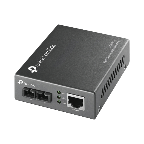 TP-LINK MC100CM Convertidor Fibra Óptica Multimodo, 1 Puerto RJ45 10/100 Mbps, Puerto Fibra Óptica SC 100 Mbps, Hasta 2 Km, Plug and Play