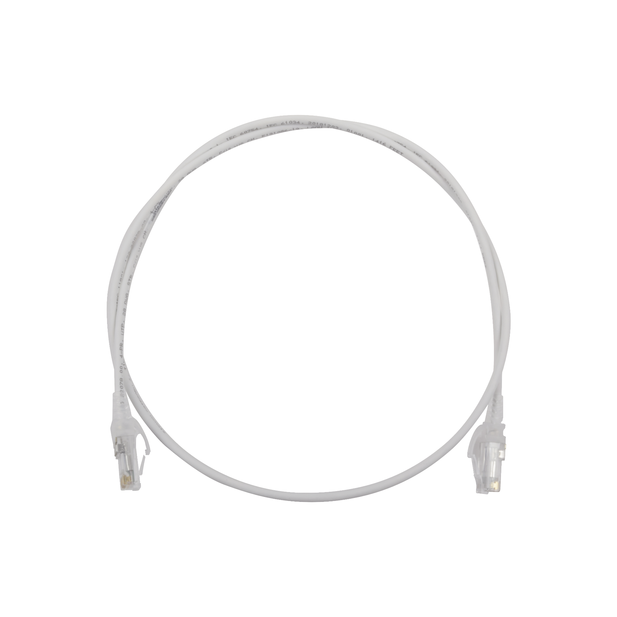 SIEMON MC6-03-0228 Patch Cord MC6 Modular Cat6 UTP, CM/LS0H, 3ft, Color Blanco, Diámetro Reducido (28AWG)