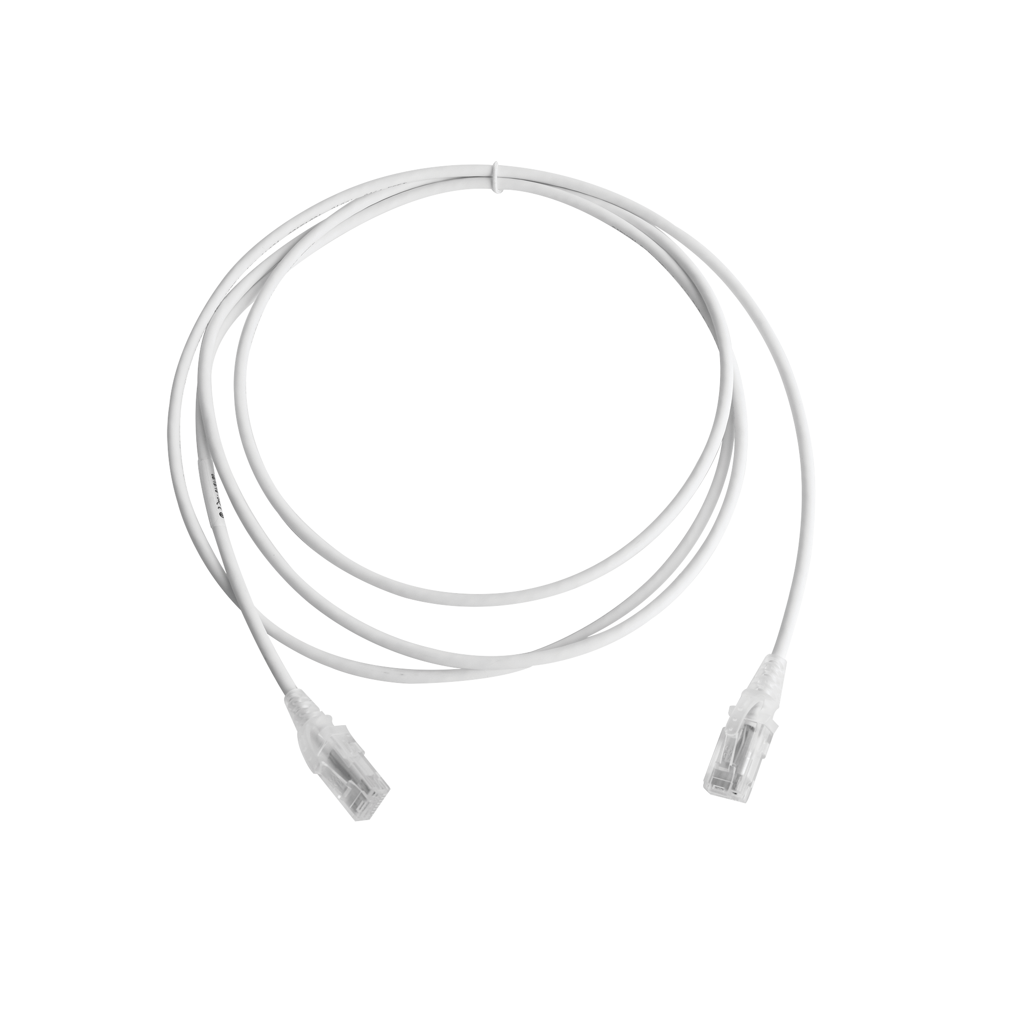 SIEMON MC6-07-02-28B Patch Cord MC6 Modular Cat6 UTP, CM/LS0H, 7ft, Color Blanco, Diámetro Reducido (28AWG), Versión Bulk (Sin Empaque Individual)