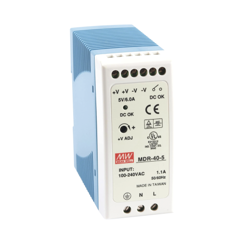 MEANWELL MDR-40-5 Fuente de poder Industrial Riel Din 5Vcc, 40W