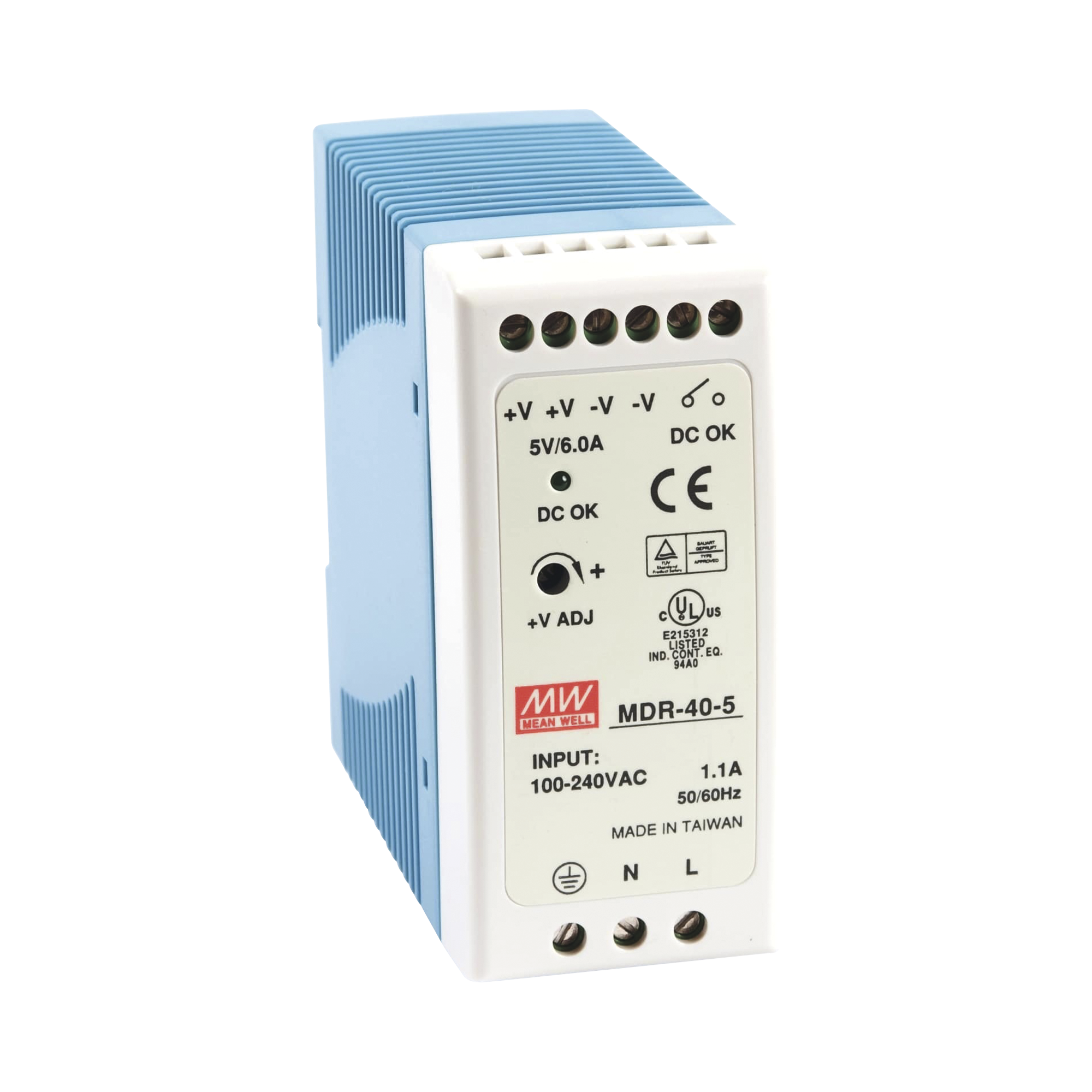 MEANWELL MDR-40-5 Fuente de poder Industrial Riel Din 5Vcc, 40W