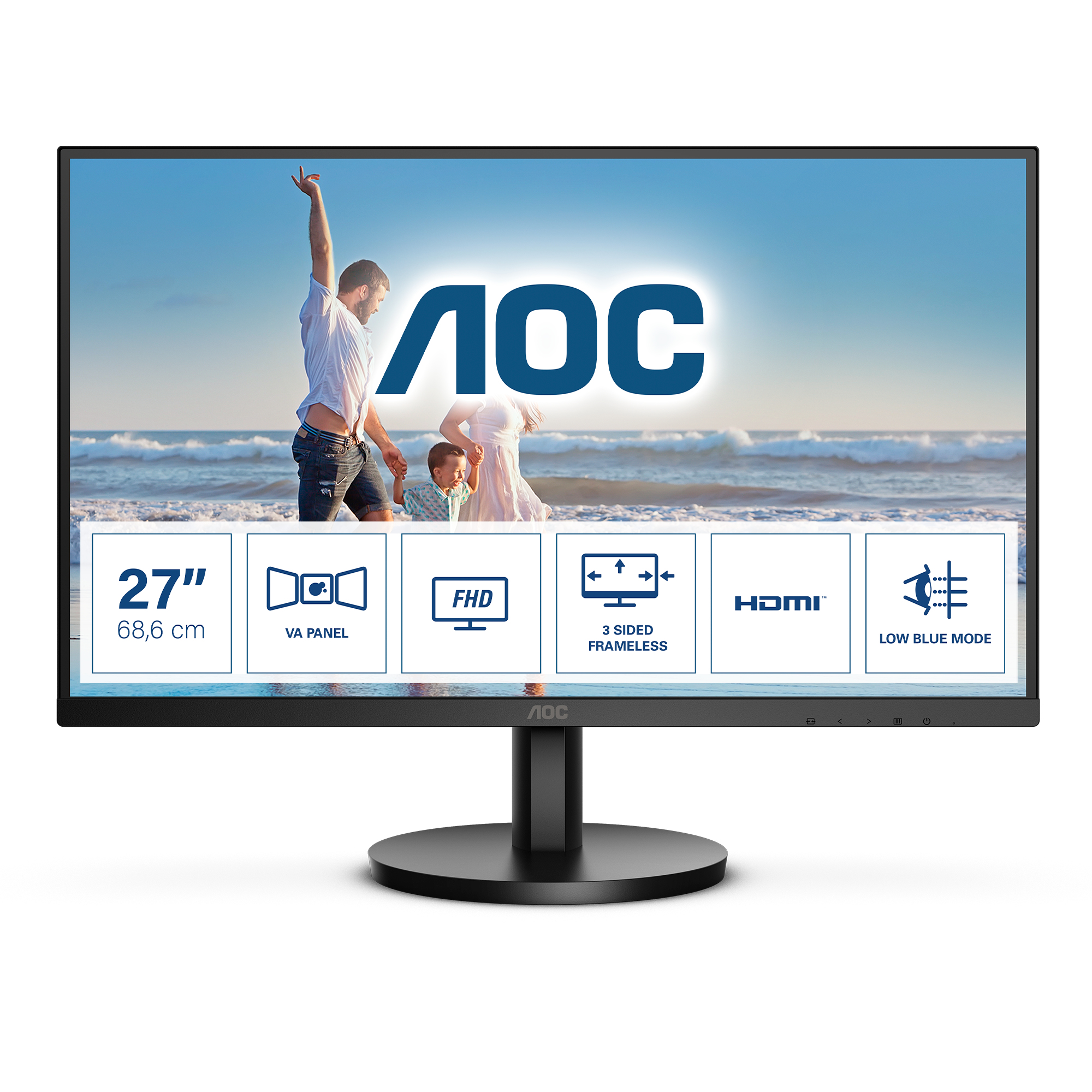 Monitor AOC Modelo 27B3HM Brillo 250 Cd/M2 (Typical) Tiempo De Respuesta 4ms (DCR) –